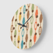 ミッドセンチュリーモダンチェイン数々のカラー ラージ壁時計 (傾斜)
