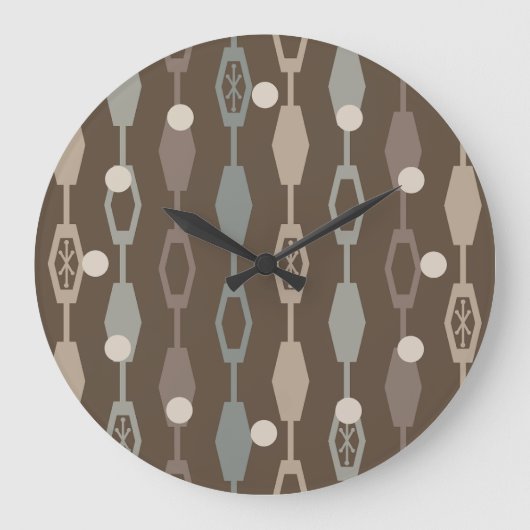 ミッドセンチュリーモダンチェーンアーストーン ラージ壁時計 (正面)