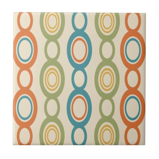 ミッドセンチュリーモダンチェーンリンカラフルク タイル (正面)