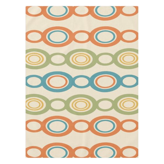 ミッドセンチュリーモダンチェーンリンカラフルク テーブルクロス (正面)