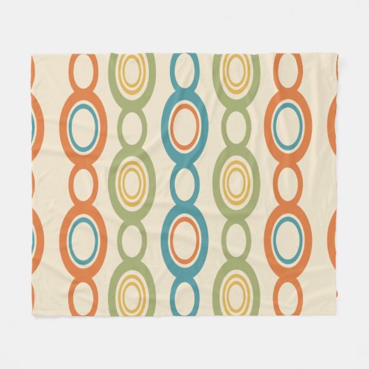 ミッドセンチュリーモダンチェーンリンカラフルク フリースブランケット (正面(横))