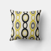 ミッドセンチュリーモダンチェーンリンクブラックイエロー クッション (裏面)