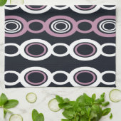 ミッドセンチュリーモダンチェーンリンクホワイトマウーブ キッチンタオル (折り畳み)