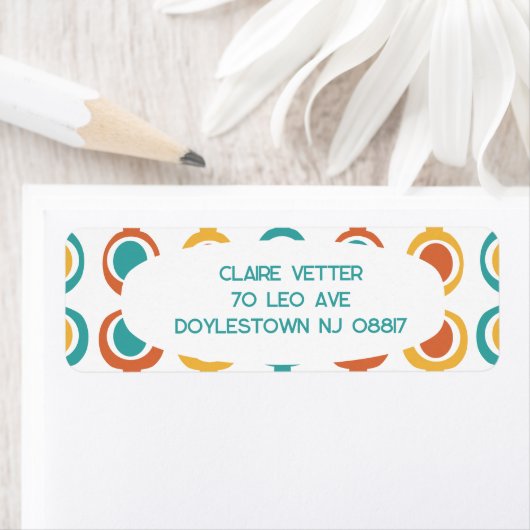 ミッドセンチュリーモダンチェーン差出人住所ラベル ラベル (インサイチュ)