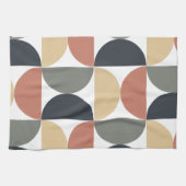 ミッドセンチュリーモダンチャコールサーモン キッチンタオル (横)