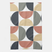 ミッドセンチュリーモダンチャコールサーモン キッチンタオル (縦)