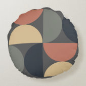 ミッドセンチュリーモダンチャコールサーモン ラウンドクッション (裏面)