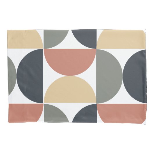 ミッドセンチュリーモダンチャコールサーモン 枕カバー (正面)