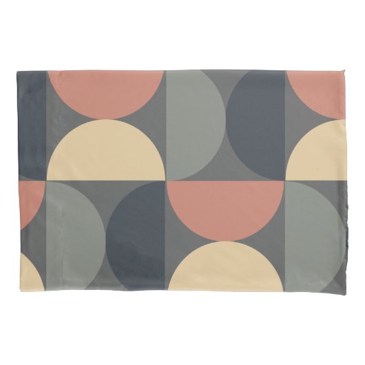 ミッドセンチュリーモダンチャコールサーモン 枕カバー (正面)