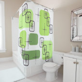 ミッドセンチュリーモダンチャートルーズグリーン シャワーカーテン (インサイチュ)
