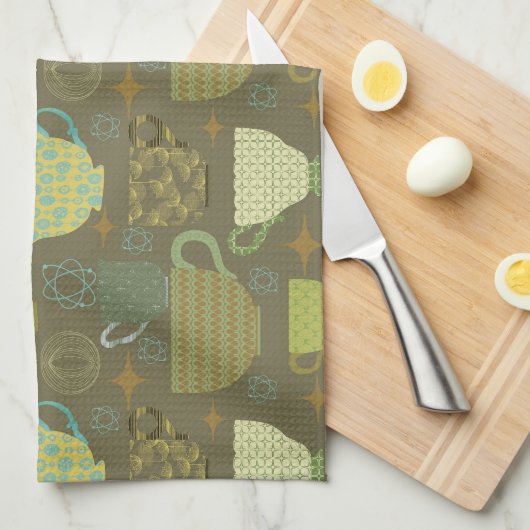 ミッドセンチュリーモダンチューペータカップ キッチンタオル (四つ折り)