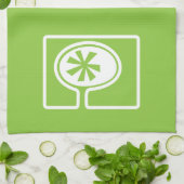 ミッドセンチュリーモダンツリーオングリーン キッチンタオル (折り畳み)