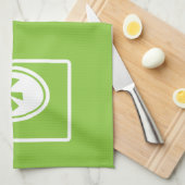 ミッドセンチュリーモダンツリーオングリーン キッチンタオル (四つ折り)