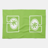 ミッドセンチュリーモダンツリーオングリーン キッチンタオル (横)