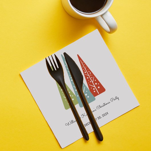 ミッドセンチュリーモダンツリーカスタムクリスマスパーティー スタンダードカクテルナプキン