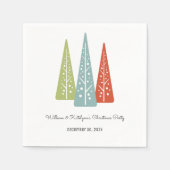 ミッドセンチュリーモダンツリーカスタムクリスマスパーティー スタンダードカクテルナプキン (正面)