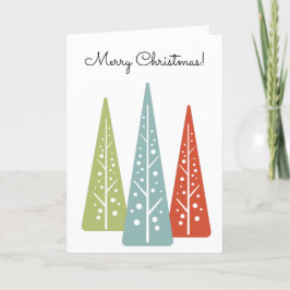 ミッドセンチュリーモダンツリーカスタムメッセージクリスマス カード