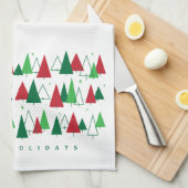 ミッドセンチュリーモダンツリー キッチンタオル (四つ折り)