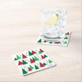 ミッドセンチュリーモダンツリー スクエアペーパーコースター (インサイチュ)