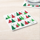 ミッドセンチュリーモダンツリー スクエアペーパーコースター (アングル)