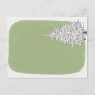 ミッドセンチュリーモダンティンセルクリスマスツリー ポストカード