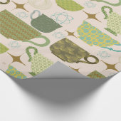 ミッドセンチュリーモダンティーカップパターン ラッピングペーパー (角)