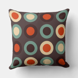 ミッドセンチュリーモダンティール（緑がかった色）とオレンジ クッション