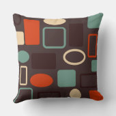 ミッドセンチュリーモダンティール（緑がかった色）とオレンジ クッション (裏面)