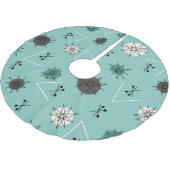 ミッドセンチュリーモダンティール（緑がかった色）スターバスト ブラッシュドポリエステルツリースカート (アングル)