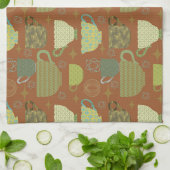 ミッドセンチュリーモダンテラコッタティーカップ キッチンタオル (折り畳み)