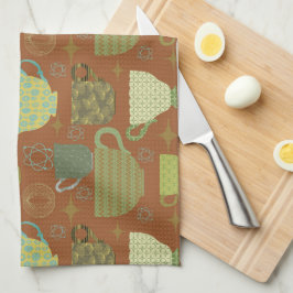 ミッドセンチュリーモダンテラコッタティーカップ キッチンタオル