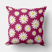 ミッドセンチュリーモダンデイジーフローラピンク クッション (正面)