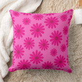 ミッドセンチュリーモダンデイジーレトロパターンピンク クッション (ブランケット)