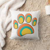 ミッドセンチュリーモダンドッグポープリント クッション (ブランケット)