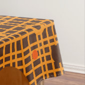 ミッドセンチュリーモダンドット織りパターン茶色オレンジ テーブルクロス (インサイチュ)