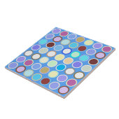 ミッドセンチュリーモダンドット – スカイブルー&数々の タイル (側面)