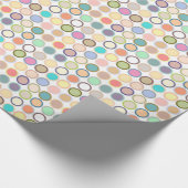 ミッドセンチュリーモダンドット – 白とパステル ラッピングペーパー (角)