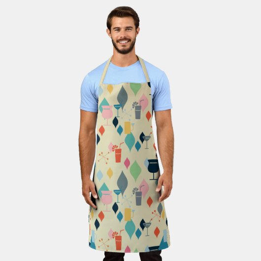 ミッドセンチュリーモダンドリンク エプロン (着用した状態)