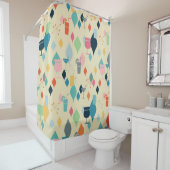 ミッドセンチュリーモダンドリンク シャワーカーテン (インサイチュ)