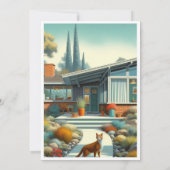 ミッドセンチュリーモダンニューホーム引っ越し祝いパーティー 招待状 (裏面)