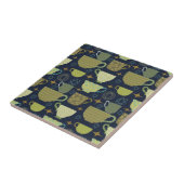 ミッドセンチュリーモダンネイビーブルーティーカップ タイル (側面)