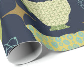 ミッドセンチュリーモダンネイビーブルーティーカップ ラッピングペーパー (ロールコーナー)