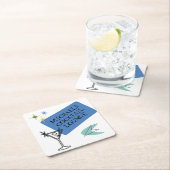 ミッドセンチュリーモダンネオンカクテルラウンジ名 スクエアペーパーコースター (インサイチュ)