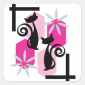 ミッドセンチュリーモダンネコ スクエアシール (正面)