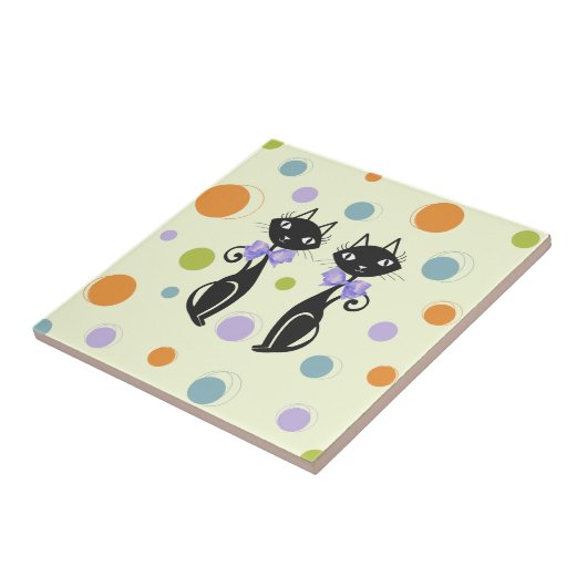 ミッドセンチュリーモダンネコ タイル (側面)