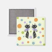 ミッドセンチュリーモダンネコ マグネット (正面/裏面)