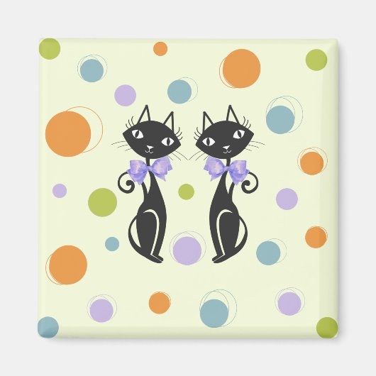 ミッドセンチュリーモダンネコ マグネット (正面)