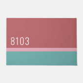 ミッドセンチュリーモダンハウスアドレスターコイズピンク ドアマット (正面)