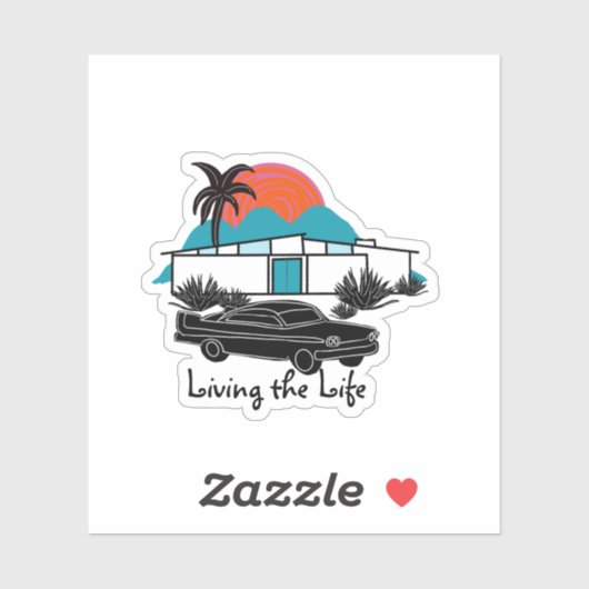 ミッドセンチュリーモダンハウスカーパーム シール (シート)