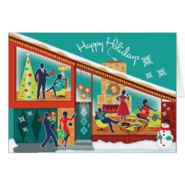 ミッドセンチュリーモダンハウスクリスマスカード